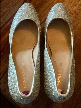 Women’s Glitter High Heel Pumps - Silver